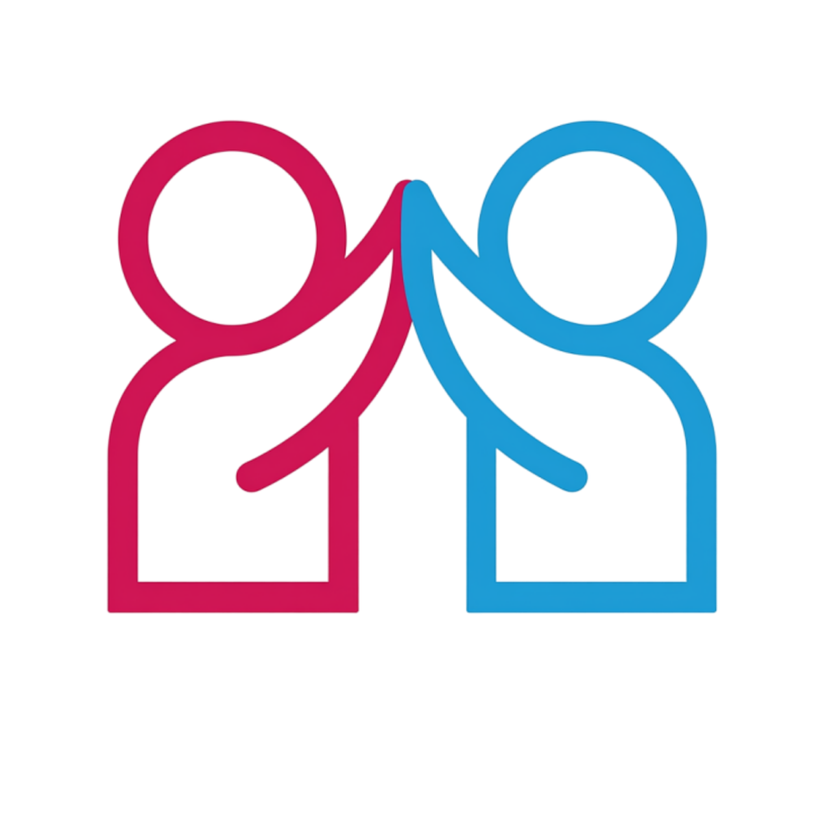 A blue and a red logo image