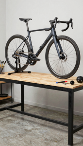 Bicycle on a work bench
